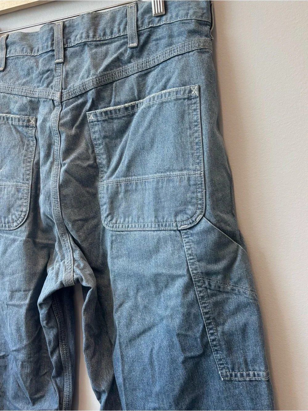 Vintage NWT Old Navy Painters Blue Jeans 34x32 Baggy Y2K